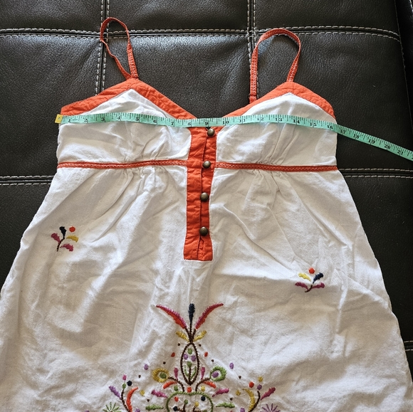 Roxy Smock Tank Wite and Orange Size Large - Picture 2 of 5